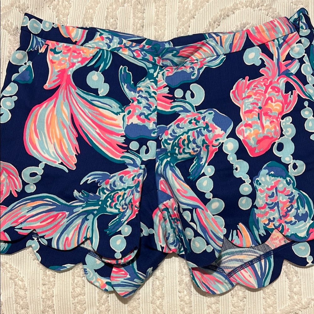 Lilly Pulitzer High Waist Blue and Pink Floral Shorts